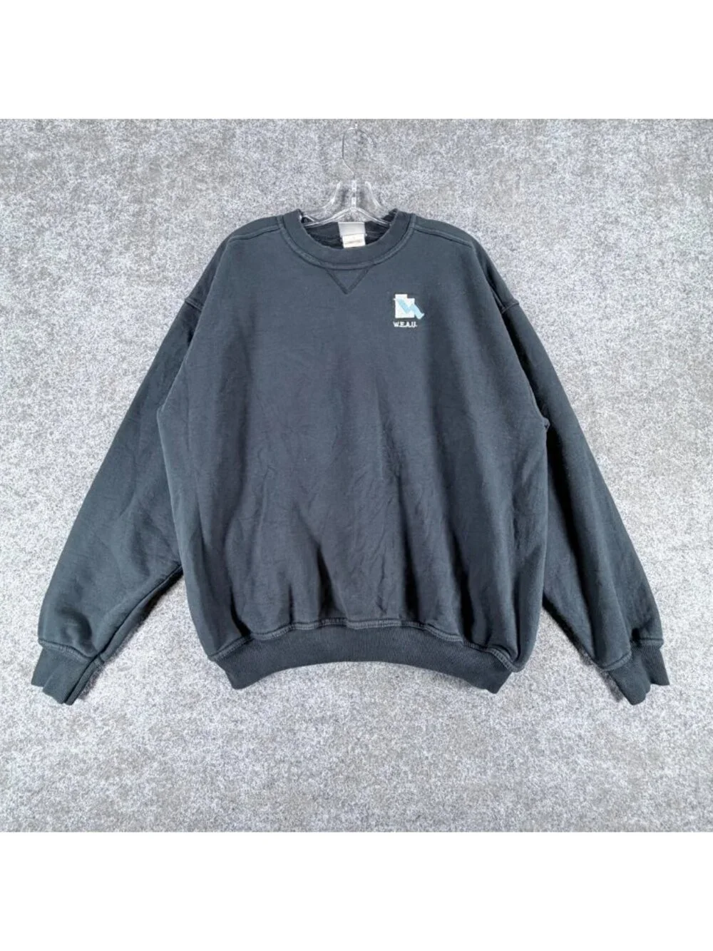 Vintage Jerzees‎ Z Class Sweatshirt Mens XL Charcoal Gray W.E.A.U. Embroidered